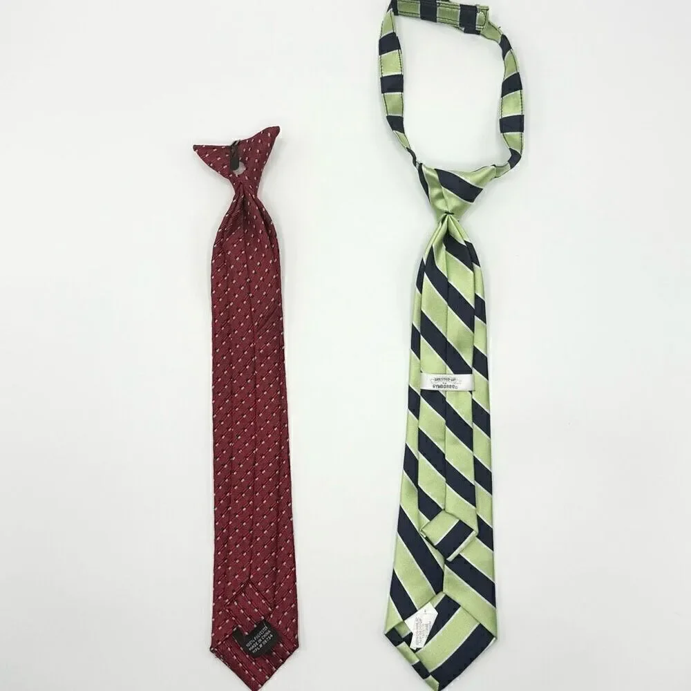 Lot of 2 Little Kid ties - clip on and aplix